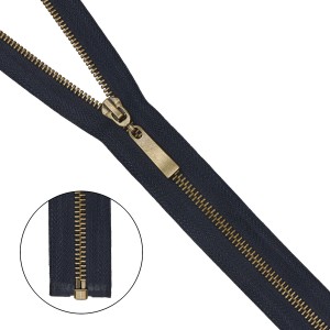 Молния металл разъемная Т5, Темно-синий/антик 75см