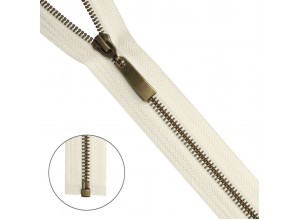 Молния металл разъемная Т5, Молочный/антик 75см
