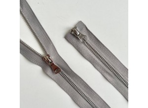 Молния металл разъемная Т5, Светло-серый/никель 2 замка 80см